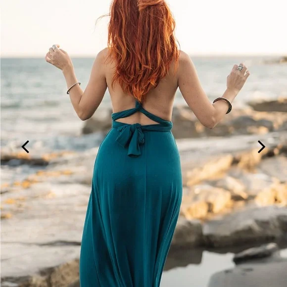 Tart Collection - Teal Infinity Wrap Maxi Dress - Small - Picture 2 of 6